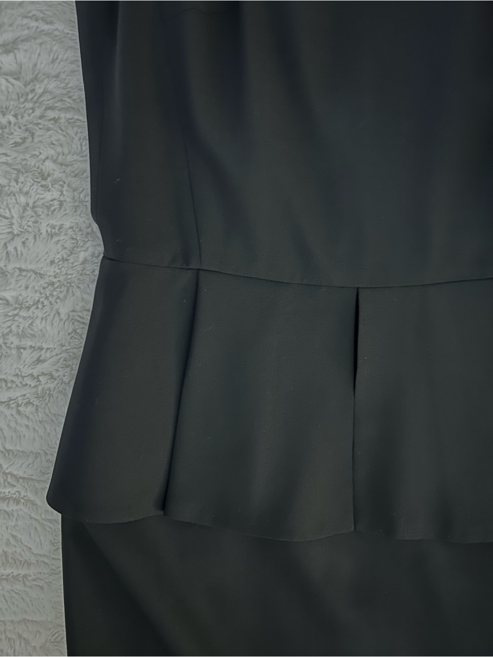 Theory Black Sleeveless Peplum Midi Dress